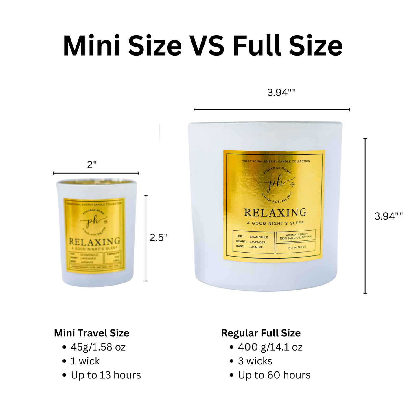 Relaxing Candle Mini Travel Size 45 g 1 Wick 13 Hr Burn Time