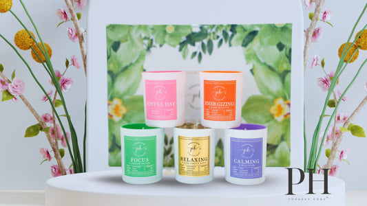 A Gift Set of 5 Candles for Vibrational Enery and Positive Mindset