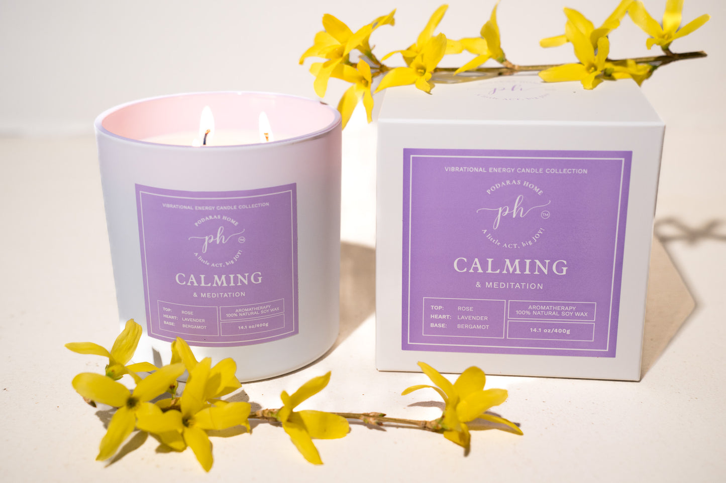 Calming & Meditation Mini Travel Candle – 1 wick, 45g, 13 hour burn time