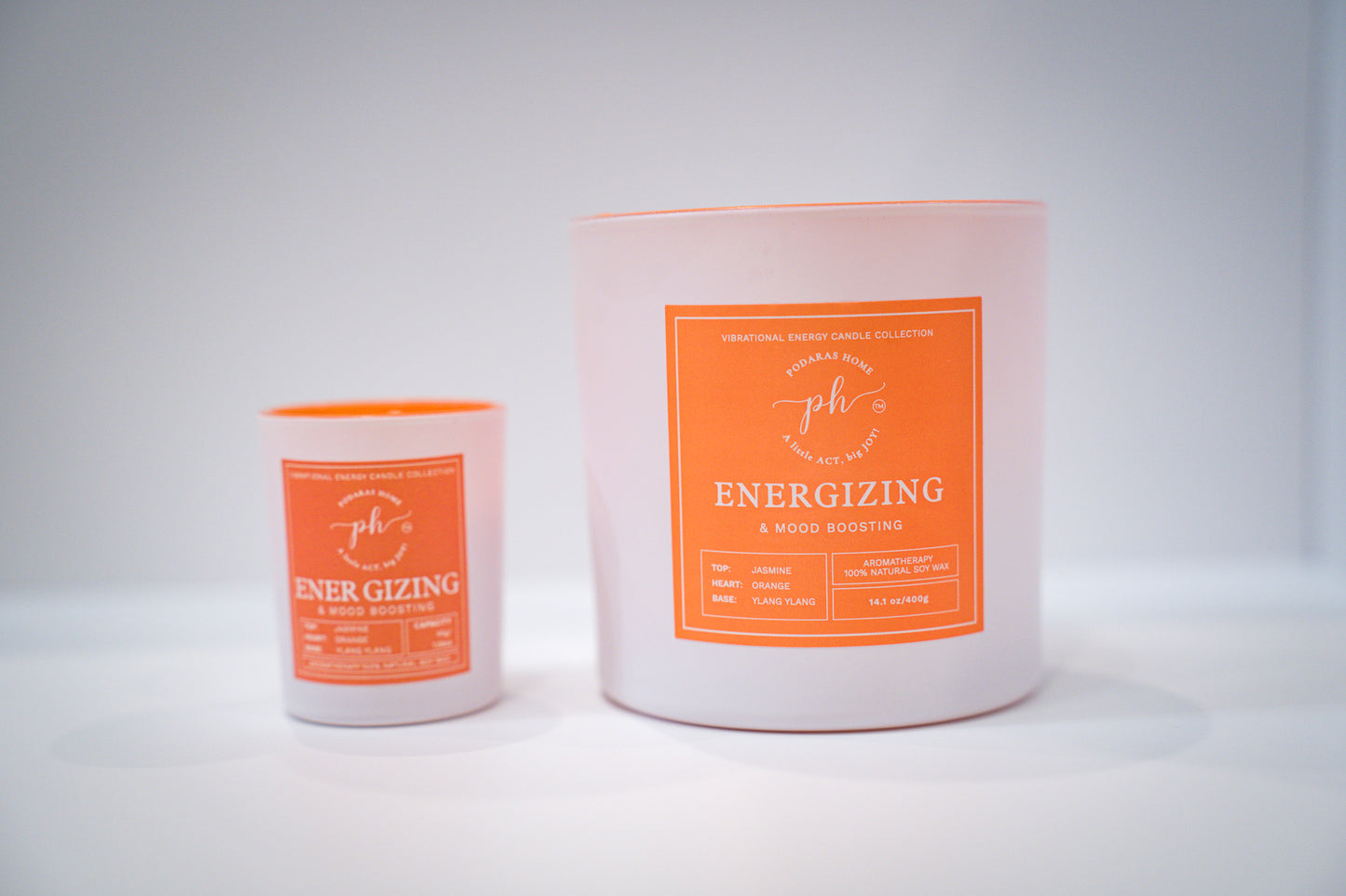 Energizing & Mood Boosting Mini Travel Size Candle 45g 1 Wick 13 Hours Burn Time