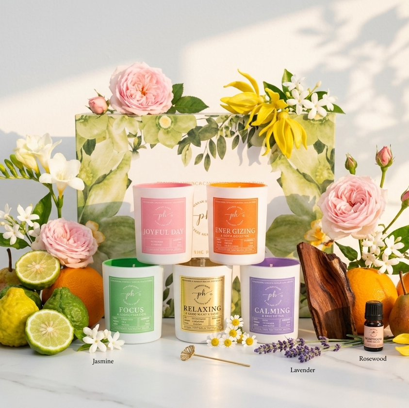Energizing & Mood Boosting Mini Travel Size Candle 45g 1 Wick 13 Hours Burn Time