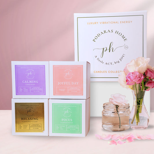 Set C: Purple – Pink – Green – Orange Candles***Luxury Vibrational Energy Candle Gift Box (4 Candles)
