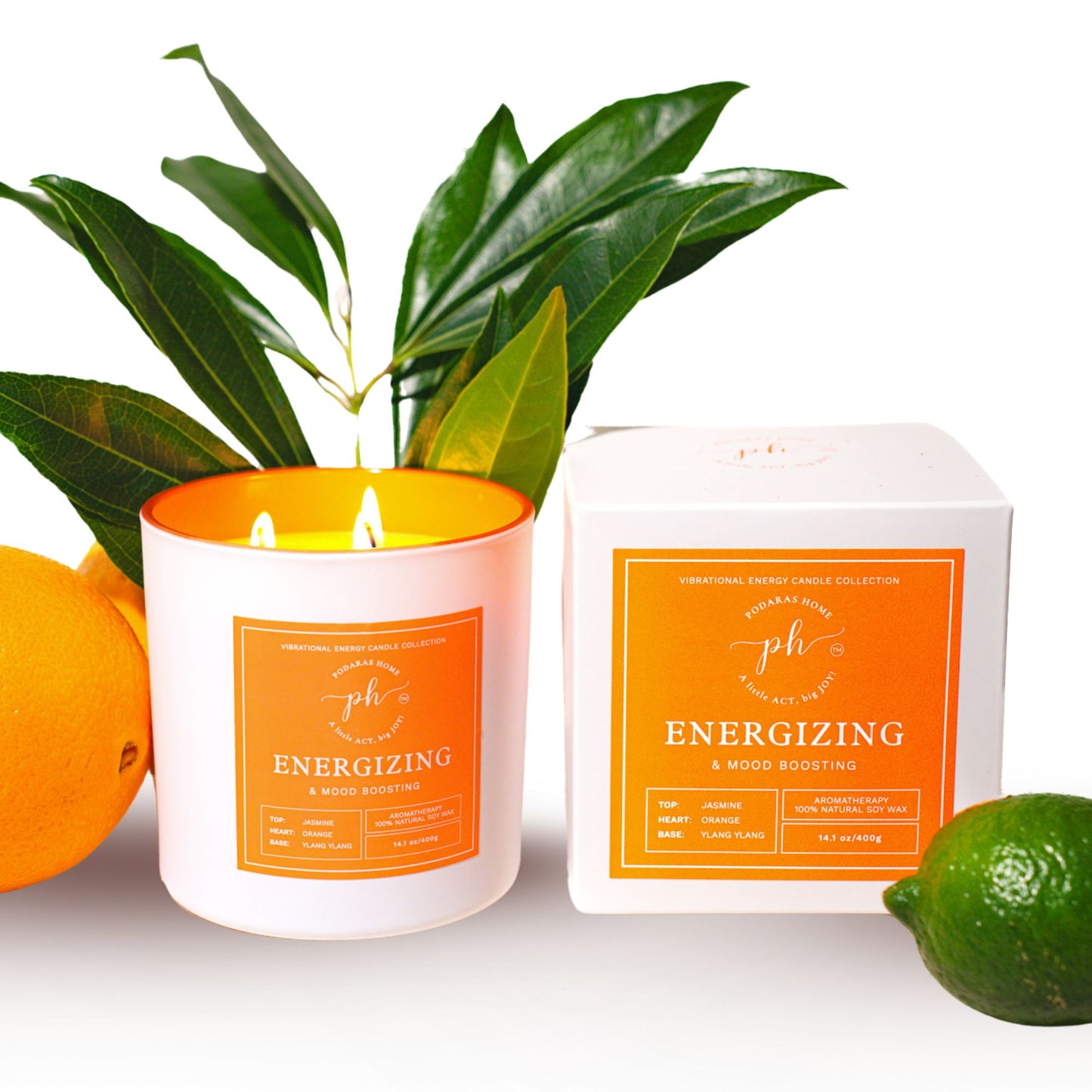 Women’s Self Care – Spa Gift Box - With Orange & Bergamot Energizing Candle