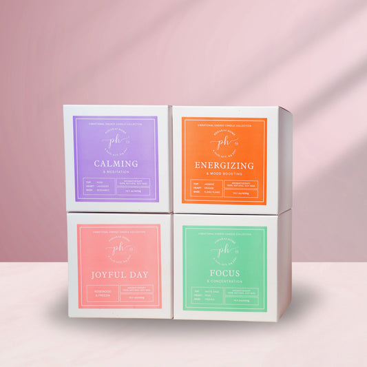 Set B: Purple – Pink – Green – Orange Candles***Luxury Vibrational Energy Candle Gift Box (4 candles)