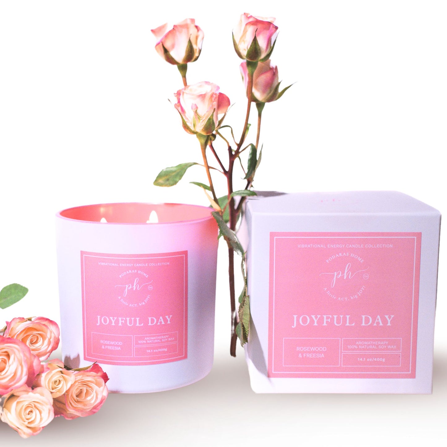 Women’s Self Care – Spa Gift Box with Joyful Day For Bliss and Positivity Candle