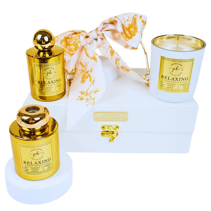 Chamomile & Lavender Relaxing Candle -Room Spray - Reed Diffuser Gift Set