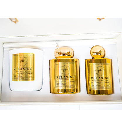 Chamomile & Lavender Relaxing Candle -Room Spray - Reed Diffuser Gift Set