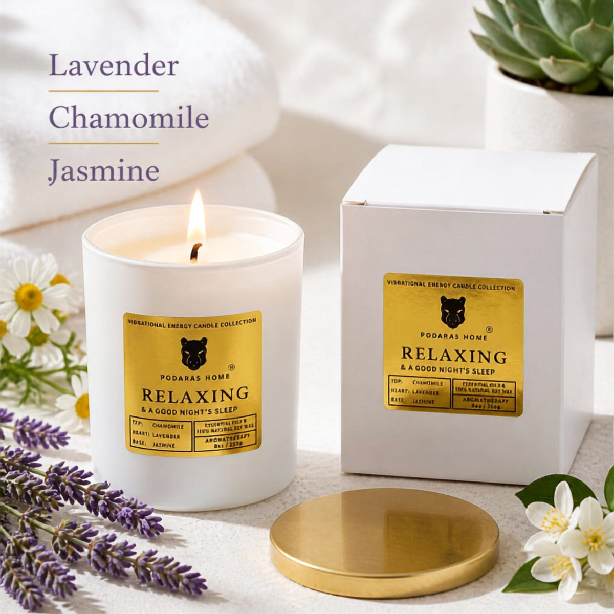 Chamomile & Lavender Relaxing Candle - Medium Size Candle