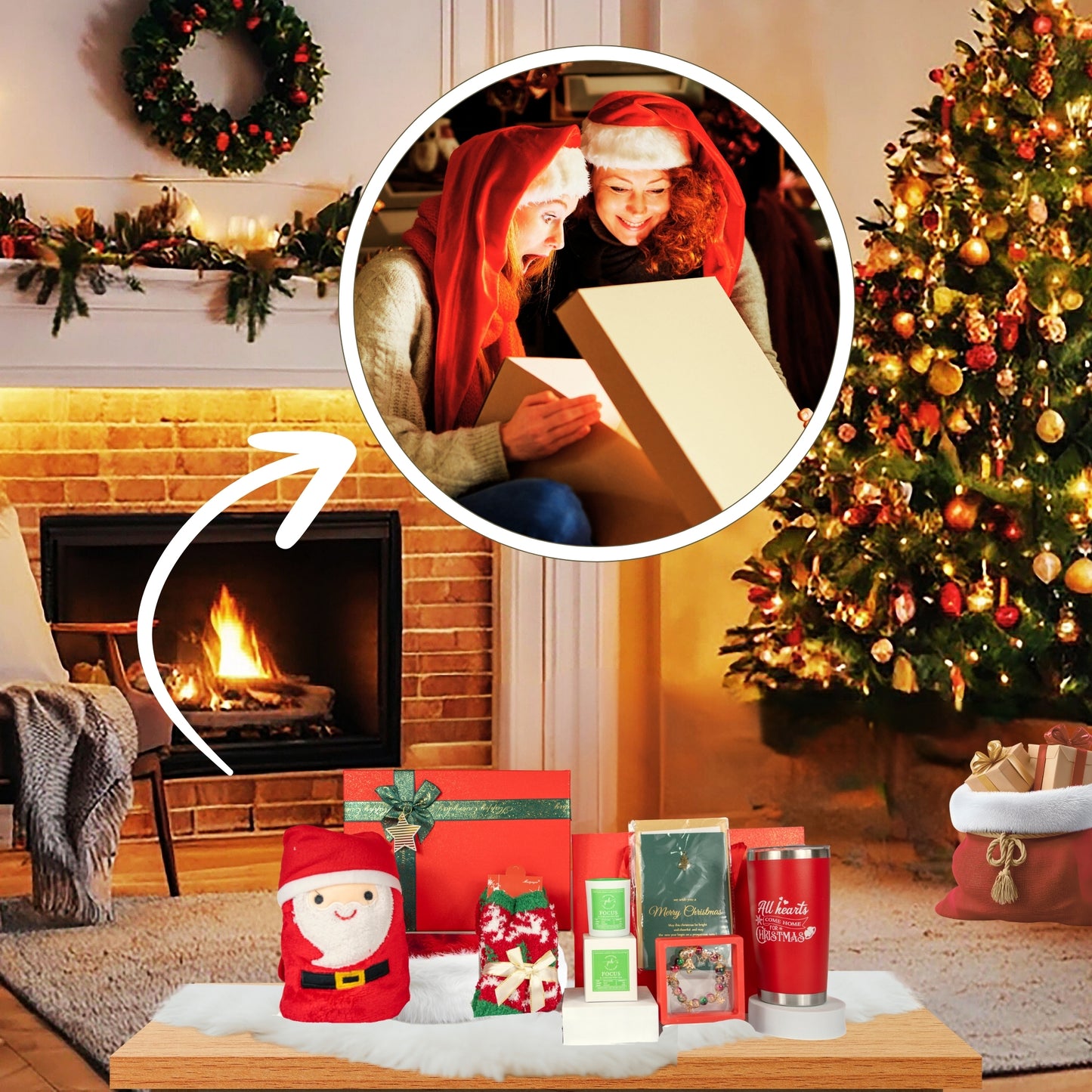 Christmas Gift Box + Pear, Freesia, Sage Mini Candle