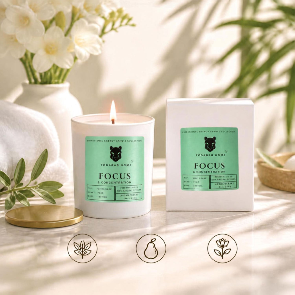 English Pear & Freesia - Focus Candle - Medium Size Candle