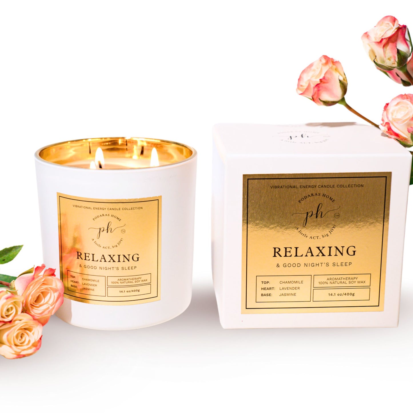 Women’s Self Care – Spa Gift Box - Chamomile Lavender Relaxing Candle