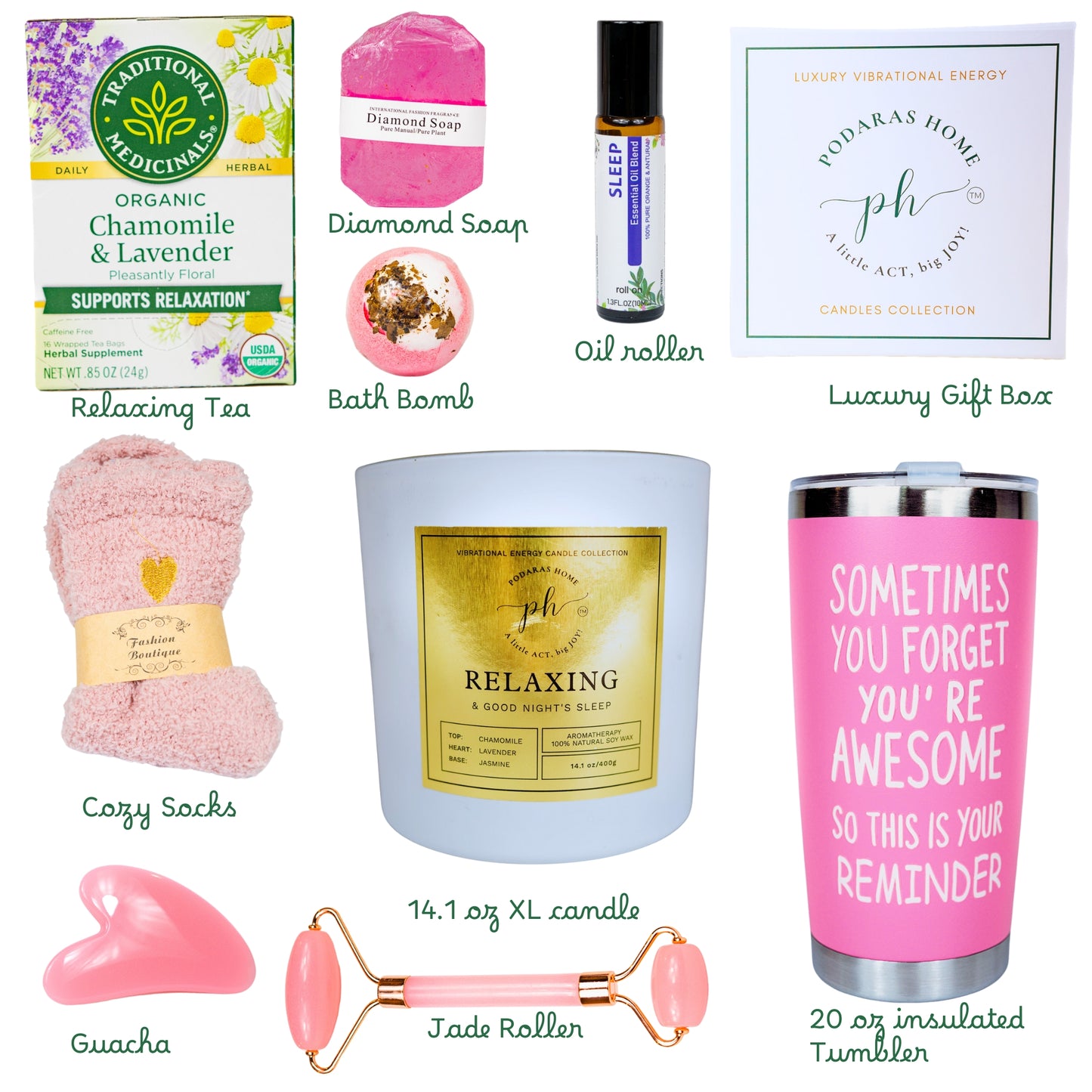 Women’s Self Care – Spa Gift Box - Chamomile Lavender Relaxing Candle