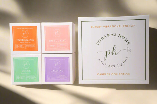 Set B: Purple – Pink – Green – Orange Candles***Luxury Vibrational Energy Candle Gift Box (4 candles)