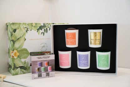 A Gift Set of 5 Candles for Vibrational Enery and Positive Mindset