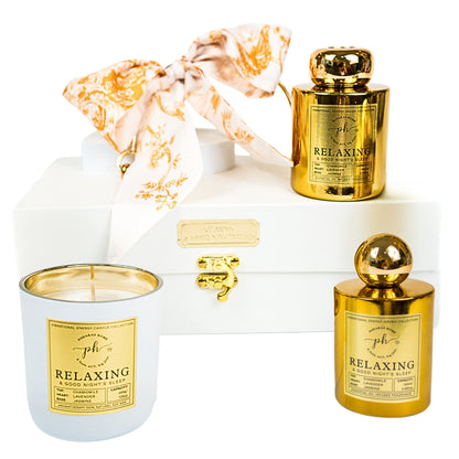 Chamomile & Lavender Relaxing Candle -Room Spray - Reed Diffuser Gift Set