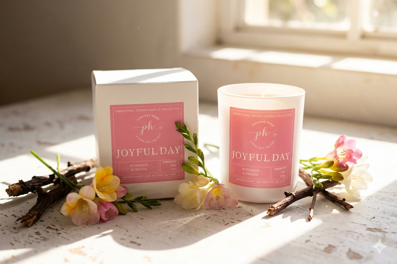 Joyful Day Candle Mini Travel Size 45g 1 Wick 13 Hours Burn Time